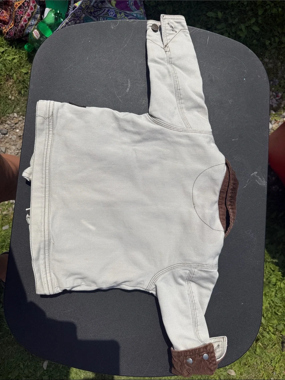 Old Navy Kids Cream Jacket with Brown Corduroy Collar